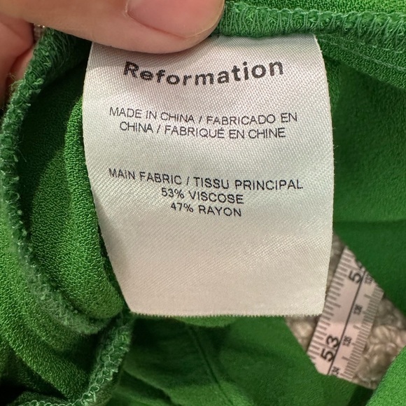 Reformation Alva palm green jumpsuit size 12 - Picture 13 of 14